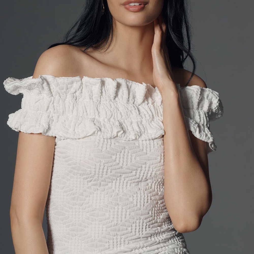Anthropologie Maeve Off-Shoulder Ruffle Top size M